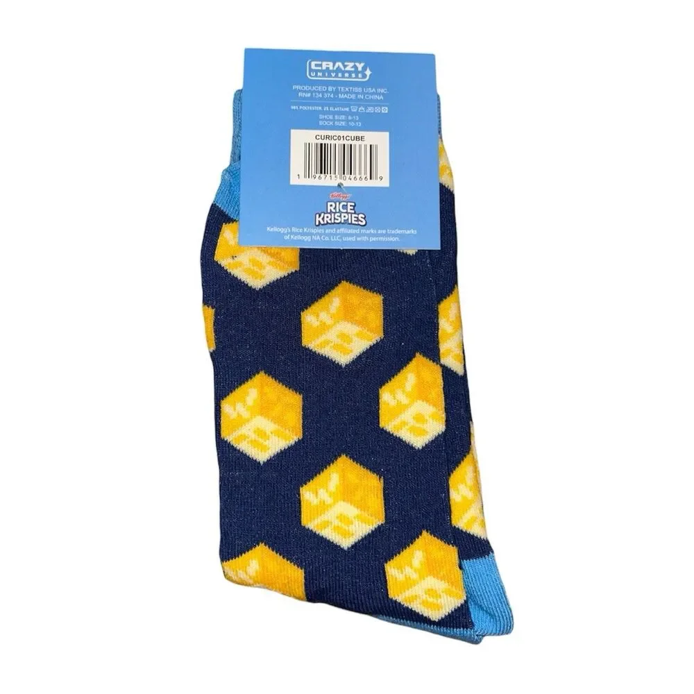 4x Rice Krispies Novelty Crew Socks Adult Set Size 6-13